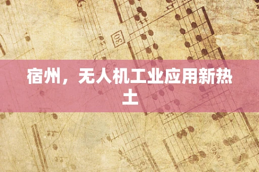 宿州，无人机工业应用新热土