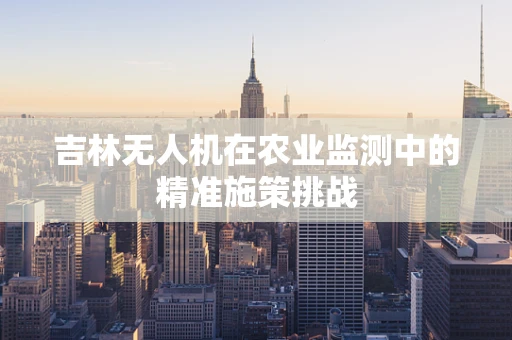吉林无人机在农业监测中的精准施策挑战