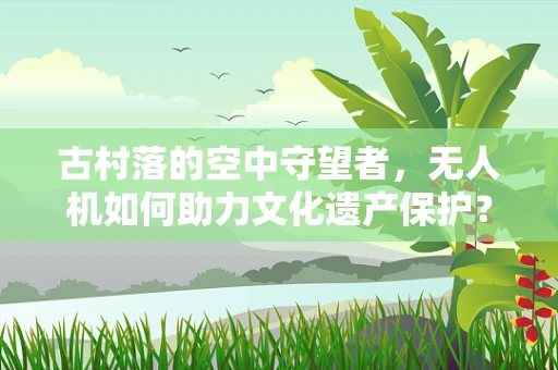 古村落的空中守望者，无人机如何助力文化遗产保护？