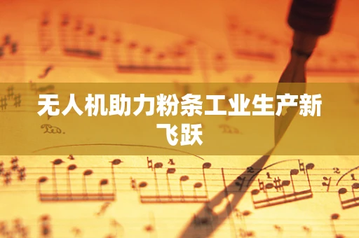 无人机助力粉条工业生产新飞跃