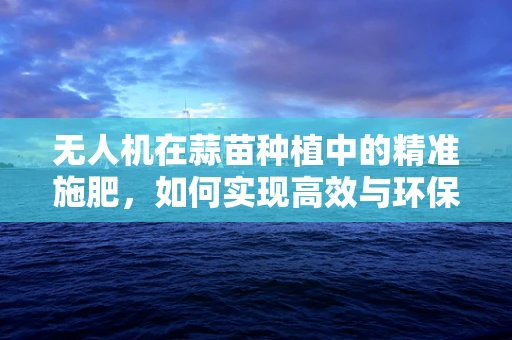 无人机在蒜苗种植中的精准施肥，如何实现高效与环保的平衡？