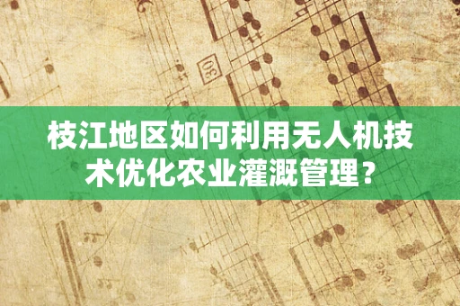 枝江地区如何利用无人机技术优化农业灌溉管理？