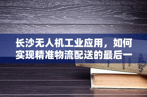 长沙无人机工业应用，如何实现精准物流配送的最后一公里？