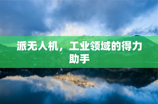 派无人机，工业领域的得力助手