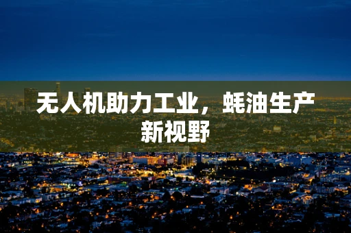 无人机助力工业，蚝油生产新视野