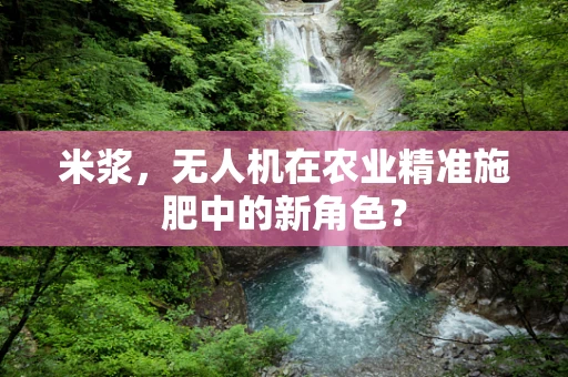 米浆，无人机在农业精准施肥中的新角色？