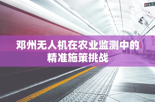 邓州无人机在农业监测中的精准施策挑战