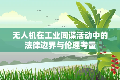 无人机在工业间谍活动中的法律边界与伦理考量
