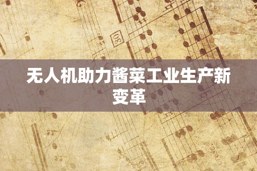 无人机助力酱菜工业生产新变革