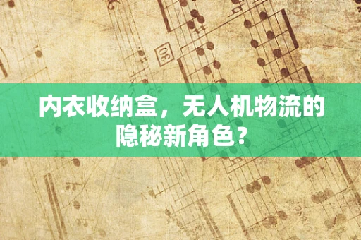 内衣收纳盒，无人机物流的隐秘新角色？