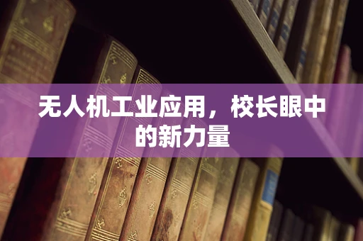 无人机工业应用，校长眼中的新力量