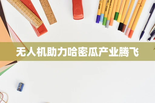 无人机助力哈密瓜产业腾飞