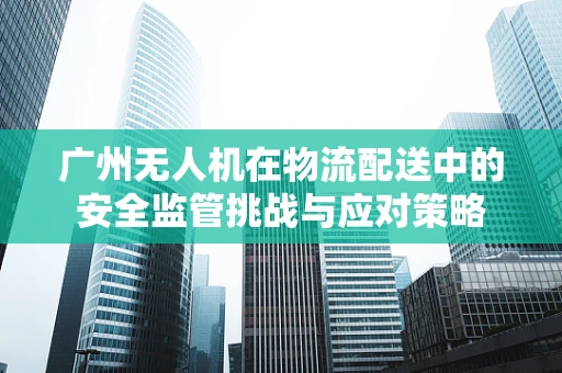 广州无人机在物流配送中的安全监管挑战与应对策略
