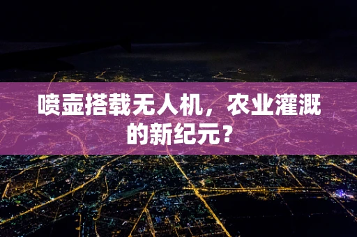 喷壶搭载无人机，农业灌溉的新纪元？