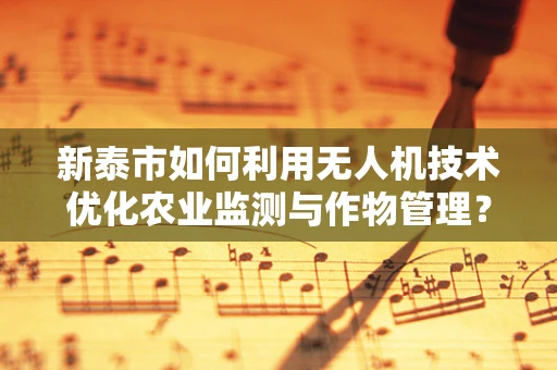 新泰市如何利用无人机技术优化农业监测与作物管理？