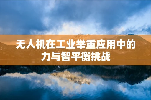 无人机在工业举重应用中的力与智平衡挑战