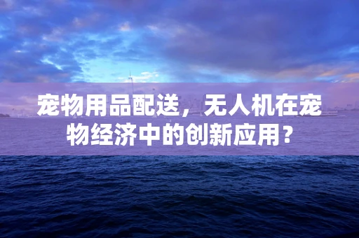 宠物用品配送，无人机在宠物经济中的创新应用？