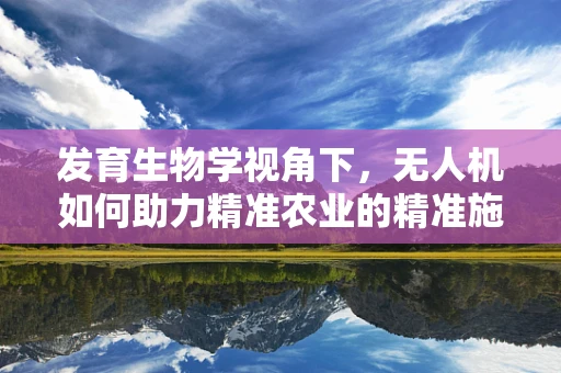 发育生物学视角下，无人机如何助力精准农业的精准施药？