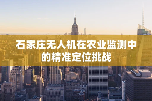 石家庄无人机在农业监测中的精准定位挑战