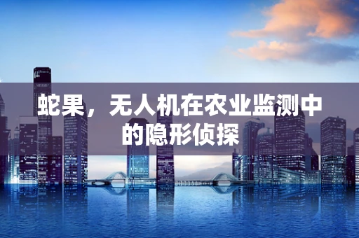 蛇果，无人机在农业监测中的隐形侦探