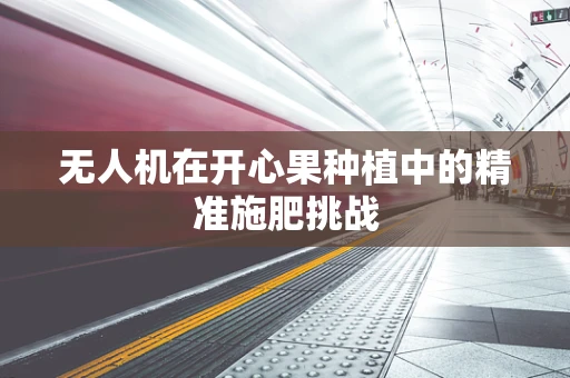 无人机在开心果种植中的精准施肥挑战