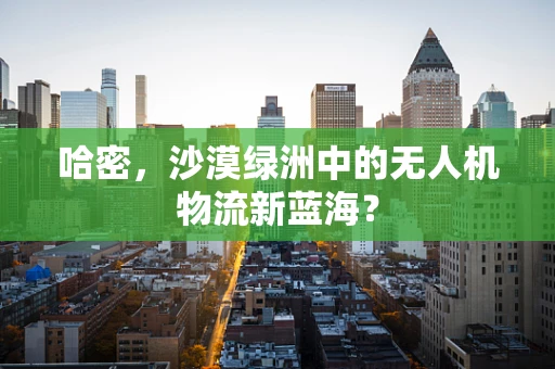 哈密，沙漠绿洲中的无人机物流新蓝海？