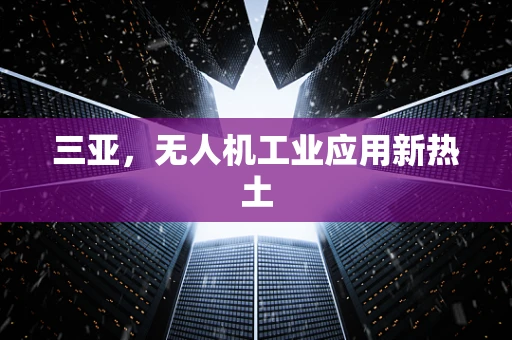 三亚，无人机工业应用新热土