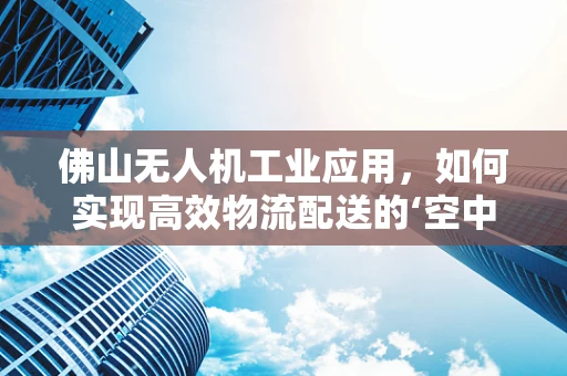 佛山无人机工业应用，如何实现高效物流配送的‘空中桥梁’？