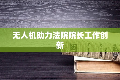 无人机助力法院院长工作创新