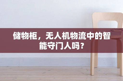 储物柜，无人机物流中的智能守门人吗？