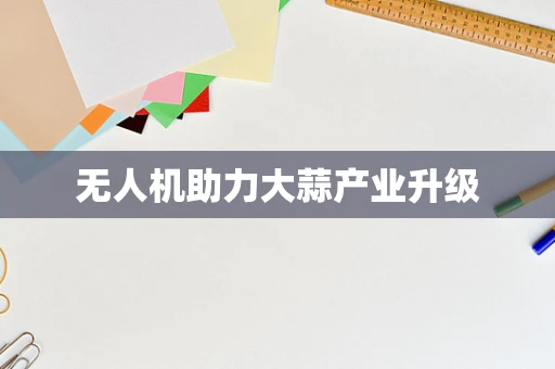 无人机助力大蒜产业升级