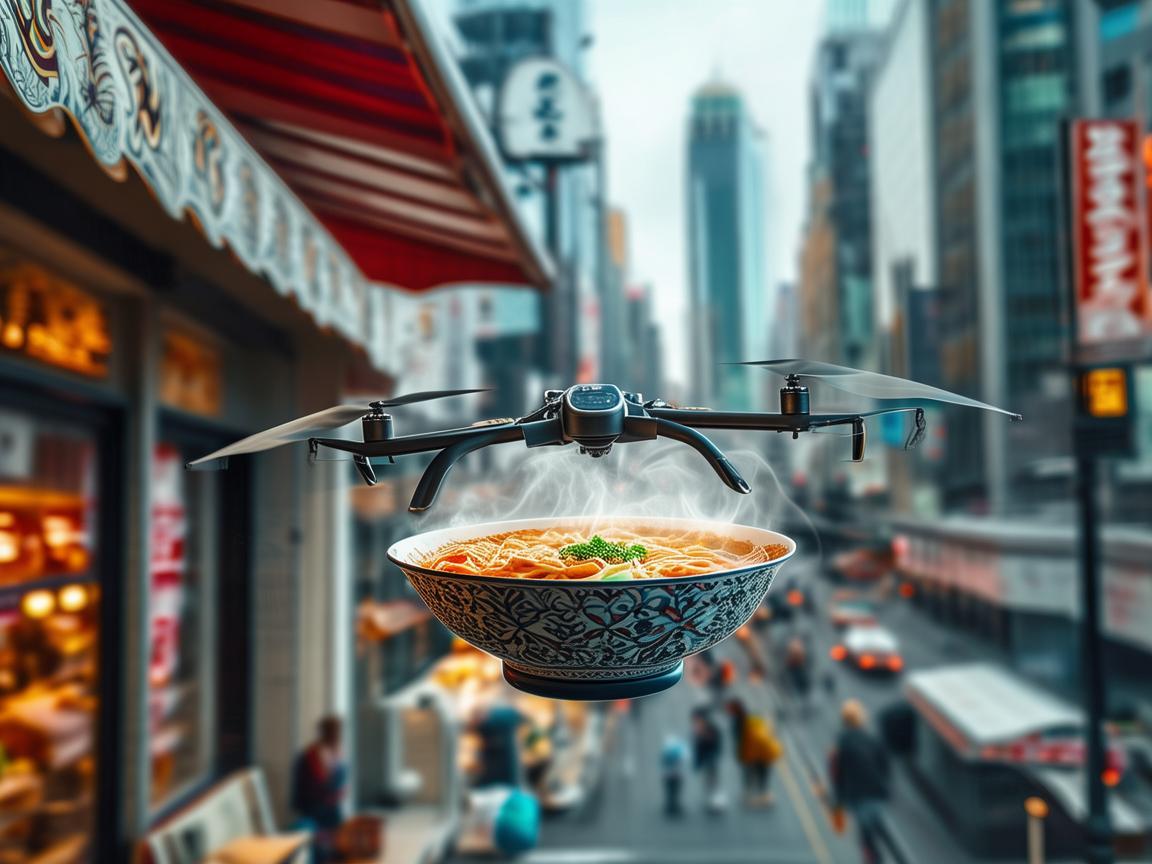 无人机送餐，拉面界的空中飞人？