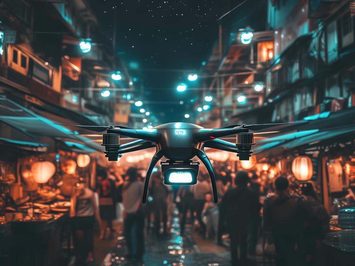 夜市摊位上空，无人机如何安全导航？