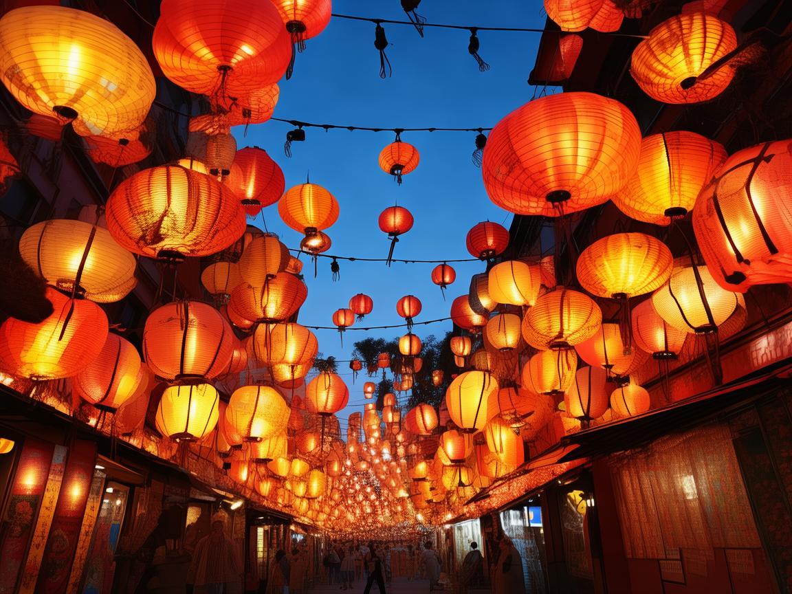 夜市街灯笼，如何利用无人机提升夜间市集的照明效率与安全性？
