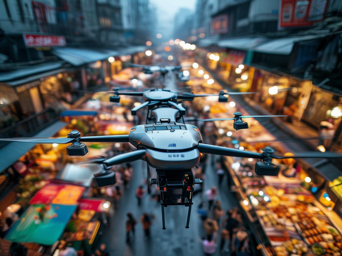 美食街的空中视角，无人机技术如何重塑餐饮体验？