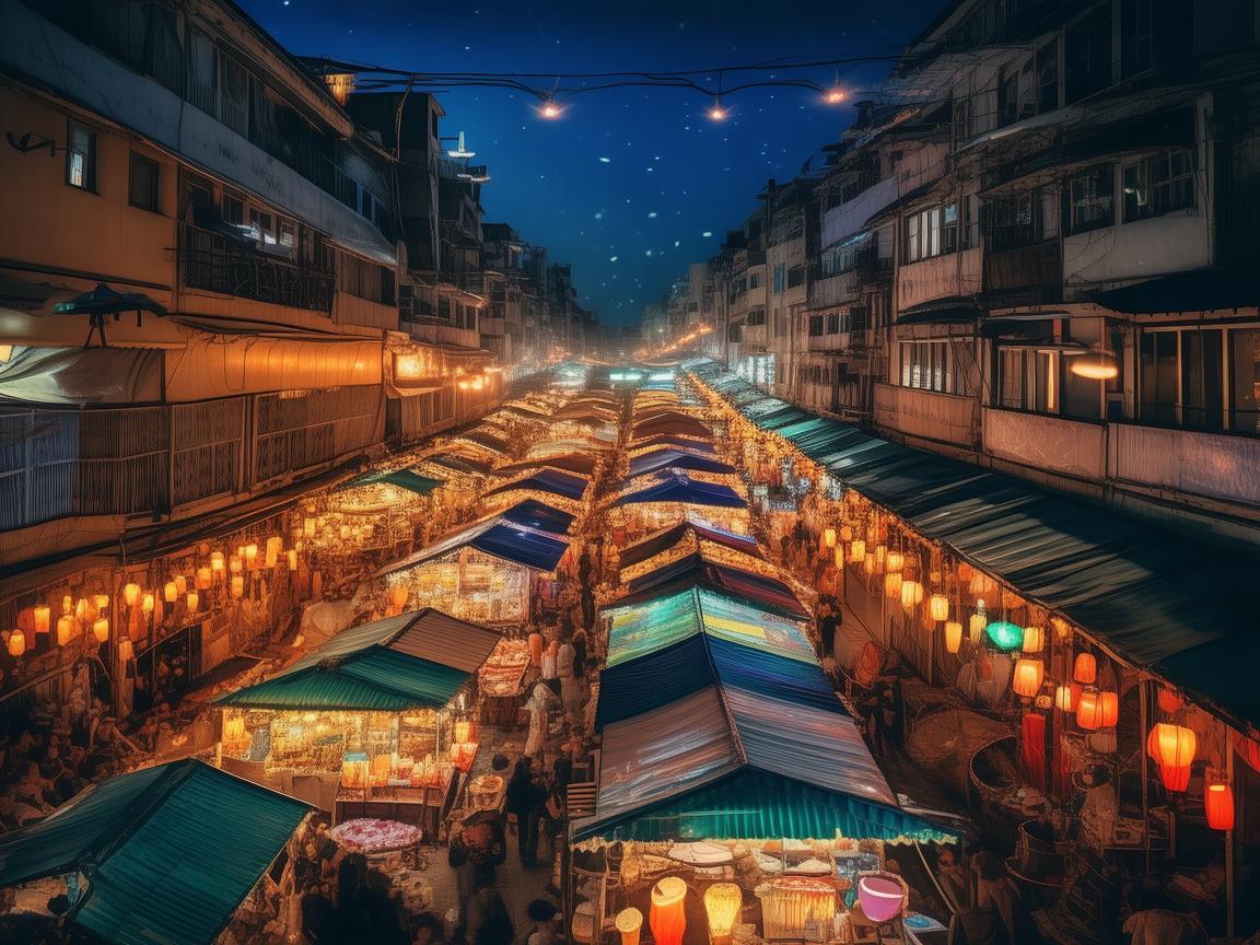 夜幕下的空中视角，无人机如何助力夜市文化的新兴发展？