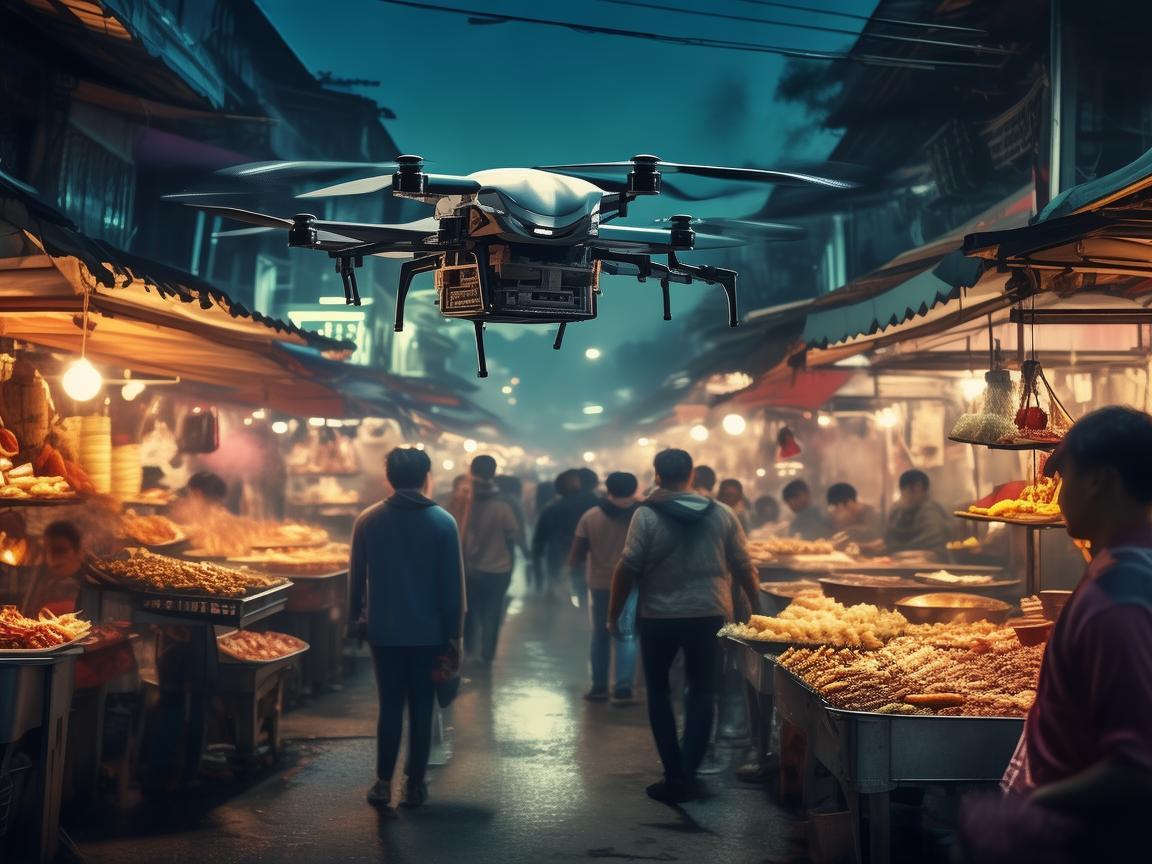 夜市小吃,无人机配送的挑战与机遇