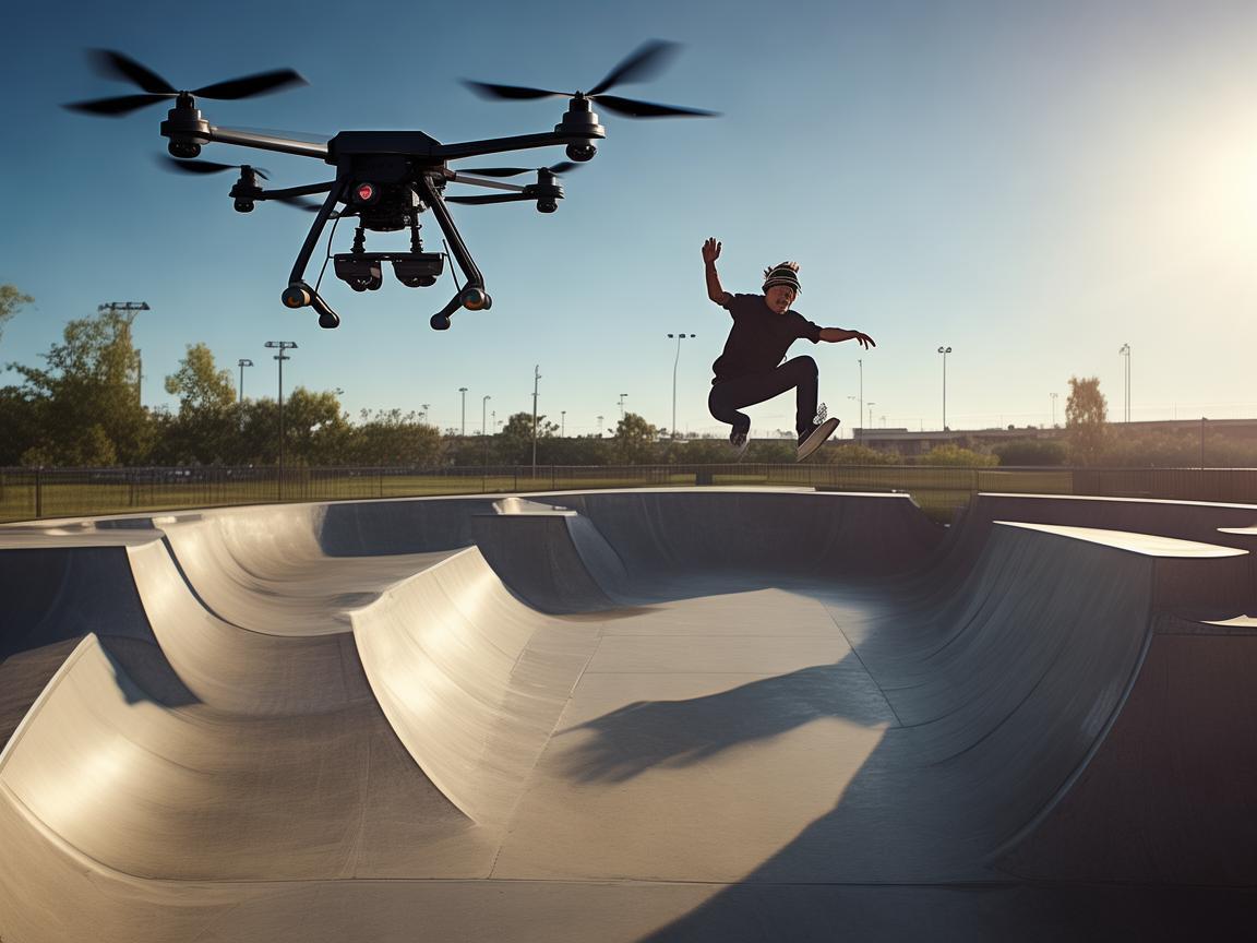 在滑板公园中,无人机技术如何精准测量跳跃高度?