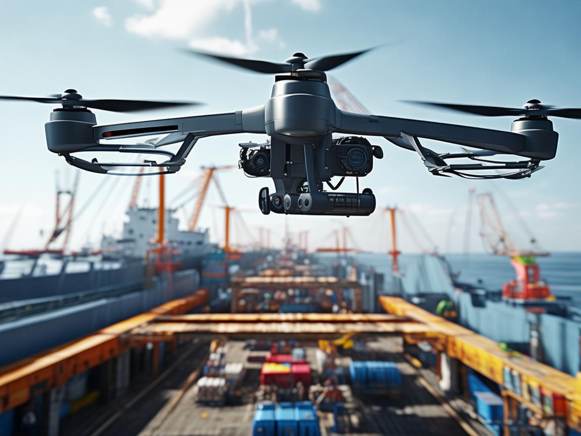 货轮上的无人机，如何实现高效货物监控与卸载？