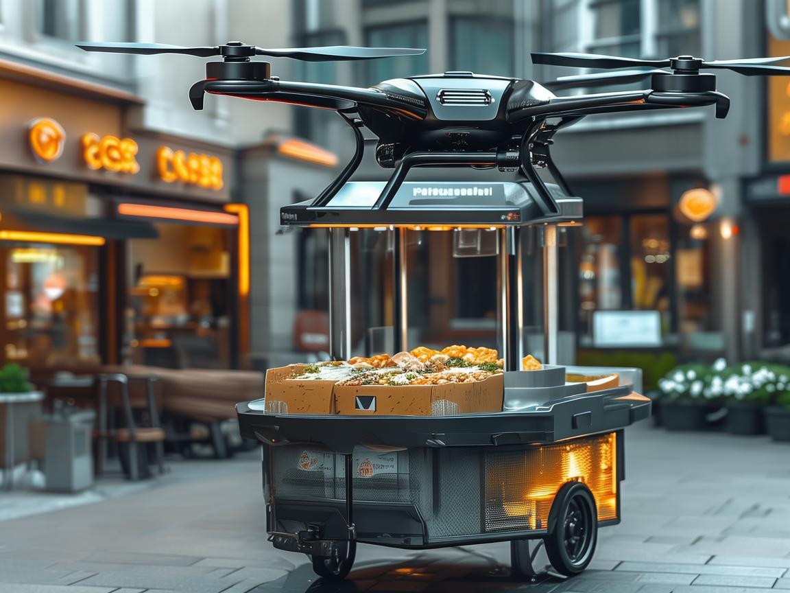 餐车配送,无人机技术如何重塑餐饮业后勤?