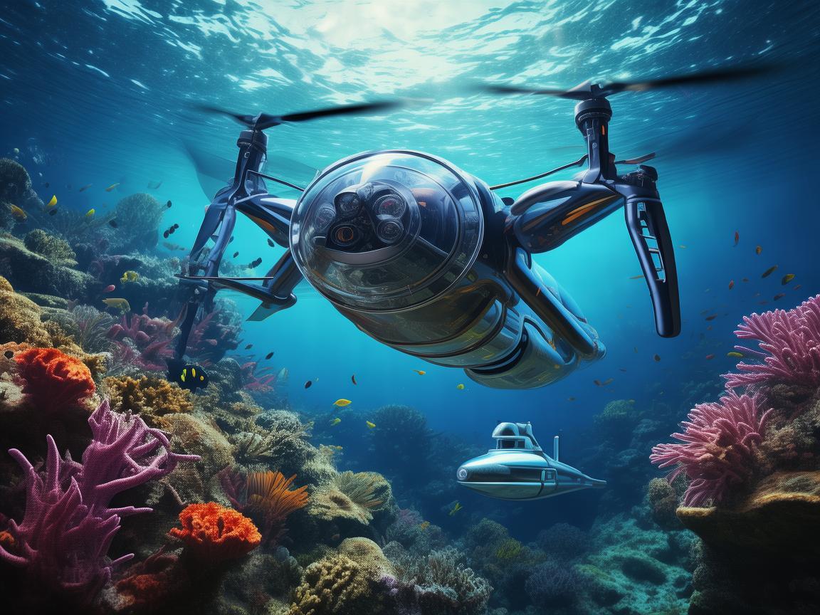 探索海底奇观，无人机与海底观光潜艇的融合挑战