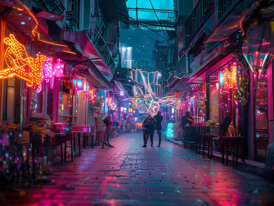 如何利用无人机技术为酒吧街霓虹灯增添新魅力？