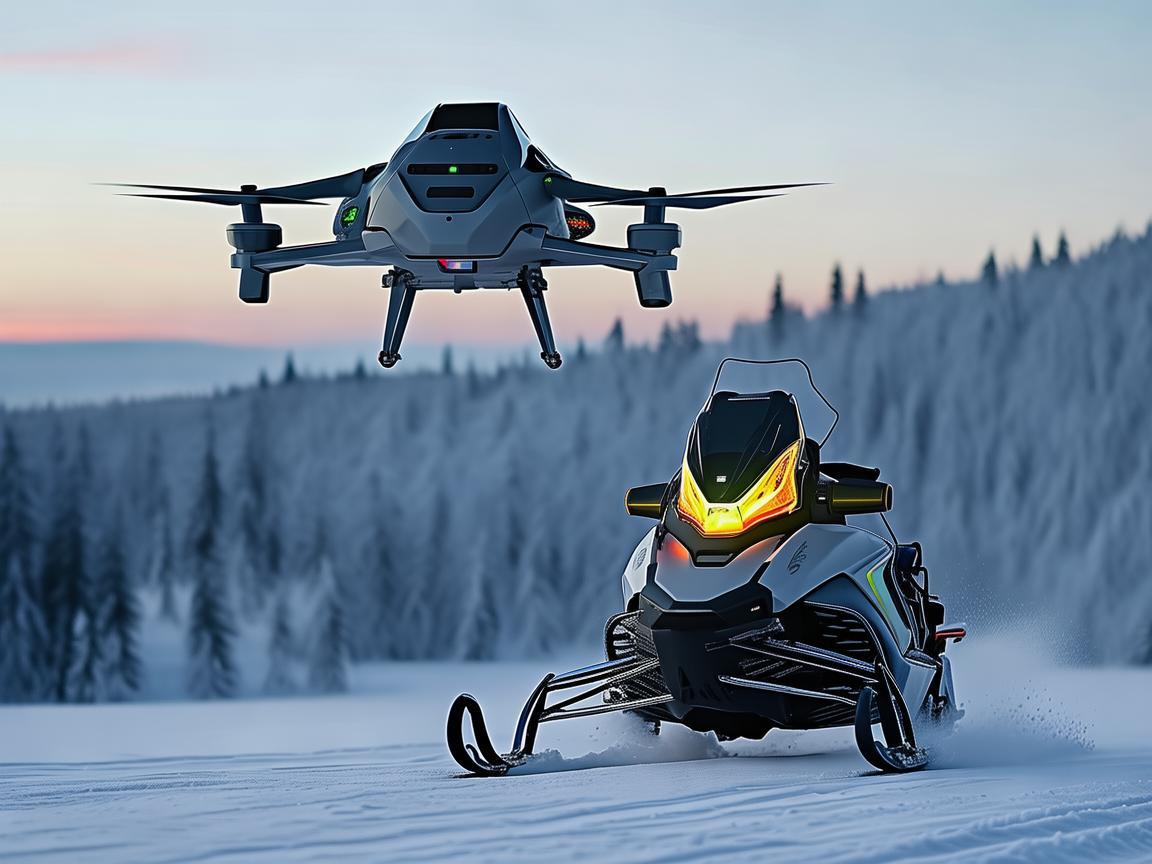 雪地摩托与无人机，如何在严寒中实现高效协同作业？
