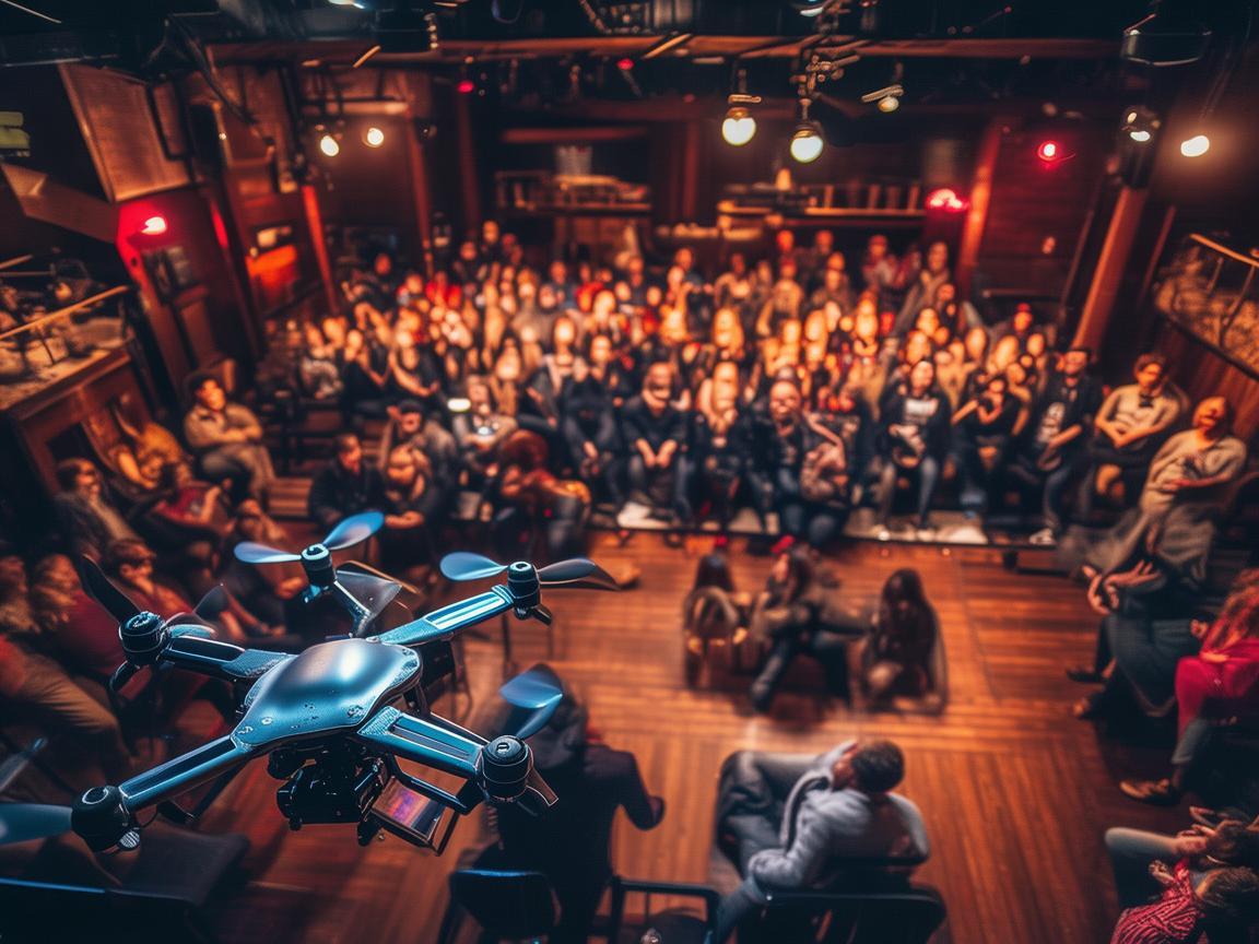 无人机在脱口秀现场的创意应用，空中视角的喜剧新视角？