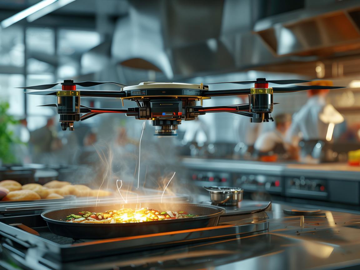 厨师的空中助手，无人机在厨房自动化中的角色与挑战