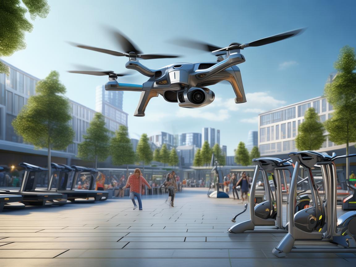 无人机助力市民广场健身器材巡检与维护