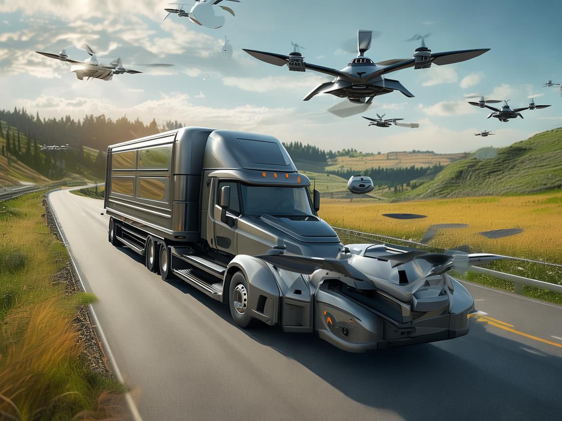 卡车运输中的无人机，如何实现高效监控与安全保障？