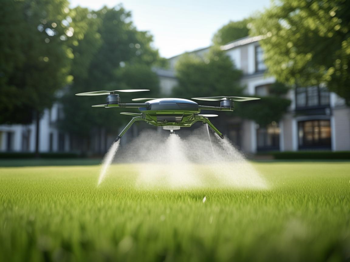 在绿地广场草坪管理中，无人机如何精准施药以减少对环境的干扰？