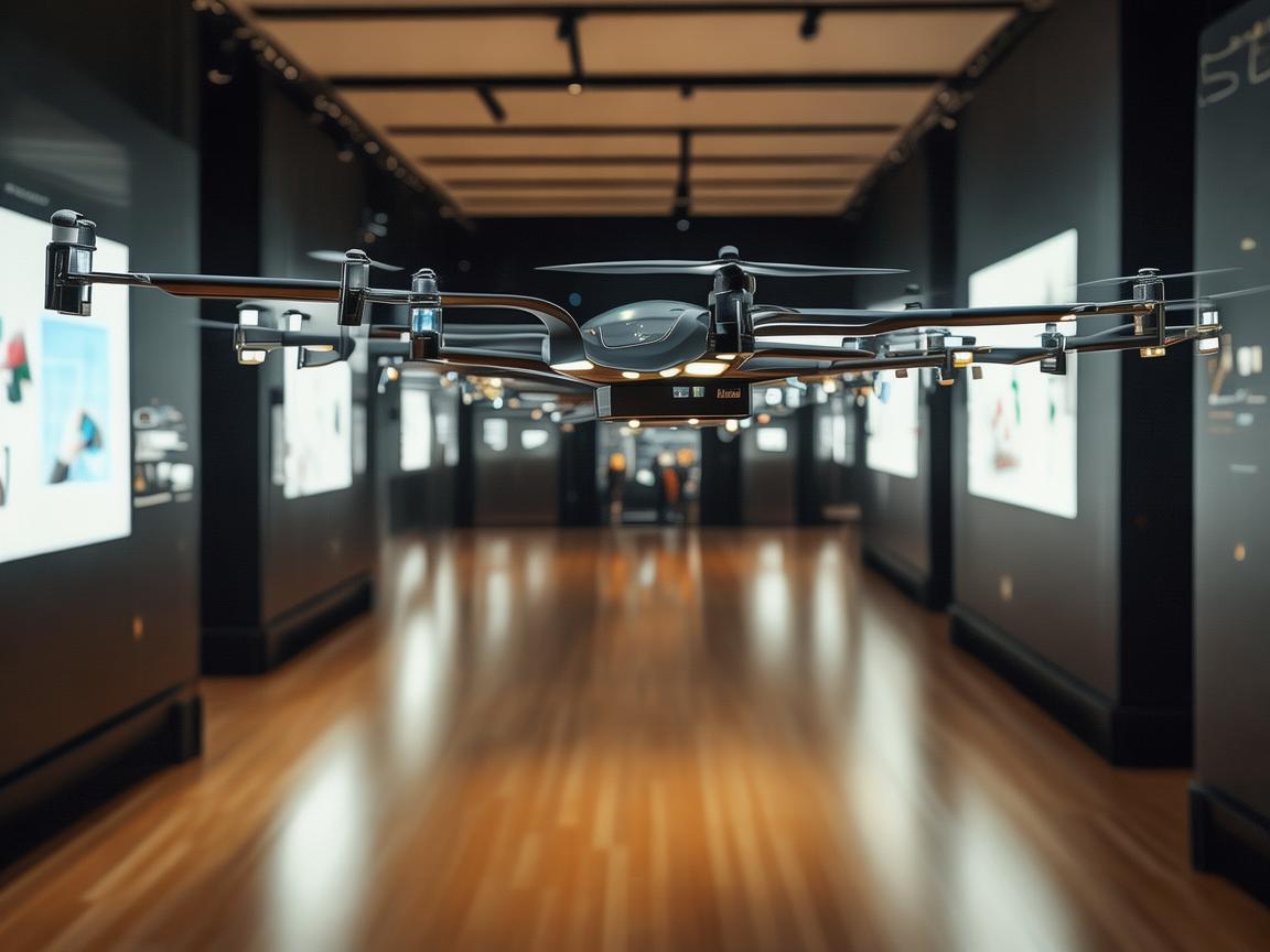 在博物馆展厅中，无人机技术如何实现精准导览与互动体验？