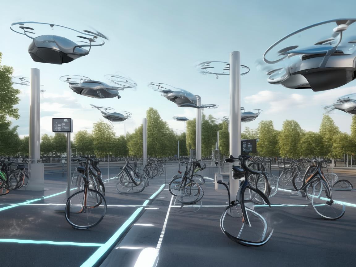 如何利用无人机技术优化自行车停车区的智能管理?